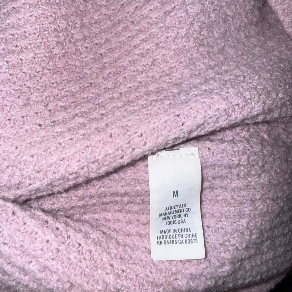 Aerie Women’s Pink Pullover Crew Neck Waffle Knit Sweater size Medium - Picture 11 of 14